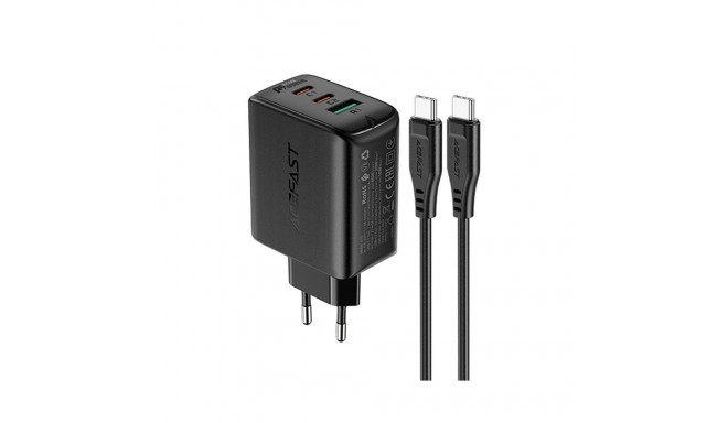 Acefast Acefast 2in1 wall charger 2x USB-C / USB-A 65W, PD, QC 3.0, AFC, FCP (set with USB-C 1.2m ca
