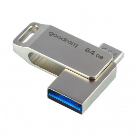 Goodram mälupulk 64GB USB 3.2 Gen 1 USB/USB-C OTG ODA3, hõbedane