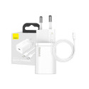Baseus Baseus Super Si Quick Charger 1C 20W with USB-C cable for Lightning 1m (white)