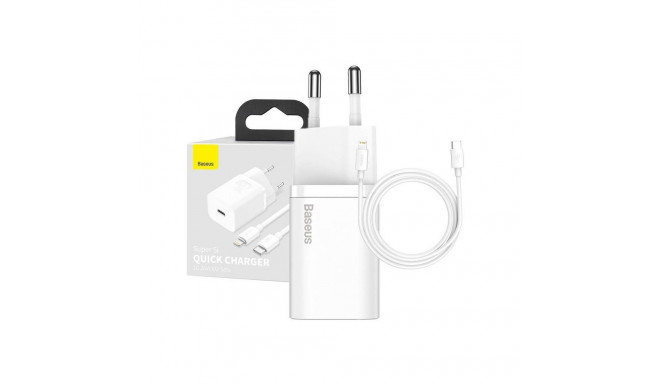 Baseus Baseus Super Si Quick Charger 1C 20W with USB-C cable for Lightning 1m (white)