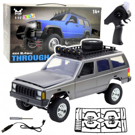 Samochód Terenowy MN78 Zdalnie Sterowany RC Napęd 4x4 Srebrny 1:12
