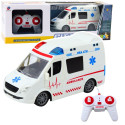 Karetka ambulans kaugjuhitav RC tuled helid 1:20 valge