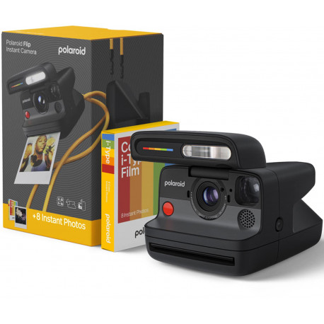 Polaroid Flip, black + Color Film Bundle (8 photos)