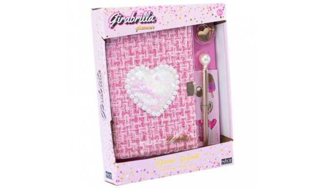 Tweed diary with a sequins heart