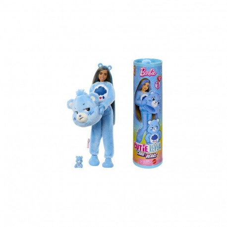 Barbie Cutie Reveal Care Bears Series Doll & Accessories in Grumpy Bear Plush Costume, 10 Su