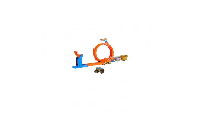 Hot Wheels Monster Trucks Loop-And-Flip Trophy Challenge Playset &amp; Die-Cast Bigfoot Toy Truc
