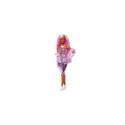 Barbie Deluxe Style Doll #1 in Glossy Pink Barbiecore Dress with Velvet Gloves, Pink Hair