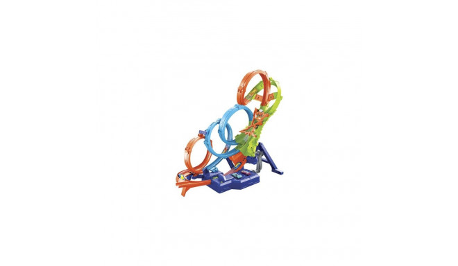Hot Wheels Action 4-Loop Crash Out Track Set with Motorized Booster &amp; 1:64 Scale Toy Car