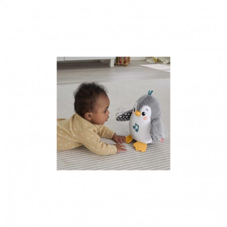 Fisher-Price Plush Tummy Time Toy, Flap & Wobble Penguin, Newborn Musical Toy