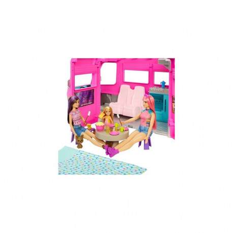 Barbie Dreamhouse Adventures Camper, Doll Playset with 60 Accessories, 30-Inch Slide, Dream Camper