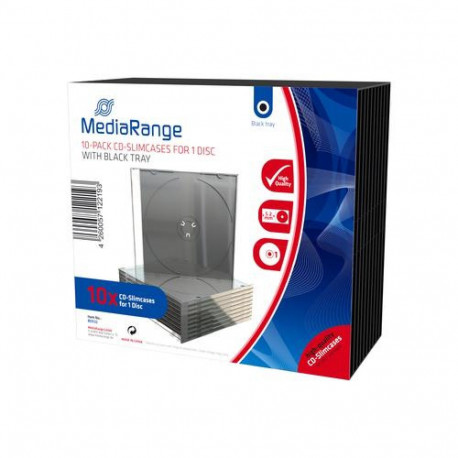 MediaRange BOX32 optical disc case DVD case 1 discs Black, Transparent