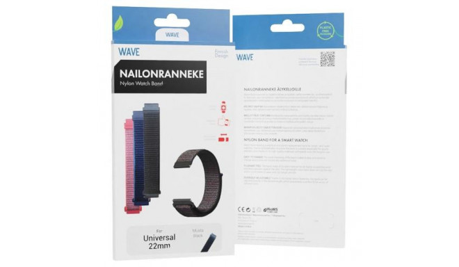 Wave WAVE-NB-UNI-22-BK watch part/accessory Watch strap
