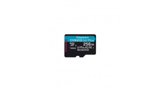 Kingston Technology 256GB microSDXC Canvas Go Plus Gen4 200R A2 U3 Single Pack w/o ADP