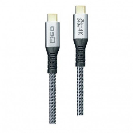2GO 797514 USB cable USB 3.2 Gen 2x2 1.2 m USB C Black, Silver