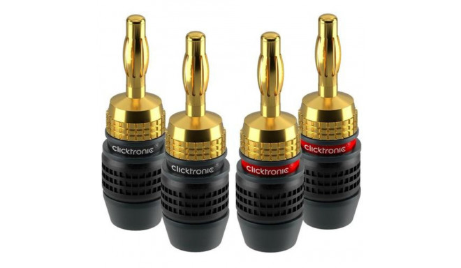 ClickTronic 52546 wire connector Banana plug Black, Gold