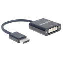 Manhattan DisplayPort 1.2a to DVI-D 24+1 Adapter Cable, 1080p@60Hz, 23cm, Male to Female, Active, Eq