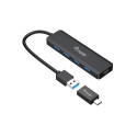 Equip 4-Port USB 3.2 Gen 1 Hub with USB-C Adapter