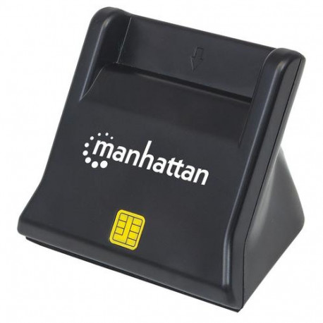 Manhattan USB-A Smart/SIM Card Reader, 480 Mbps (USB 2.0), Desktop Standing, Friction Type compatibl
