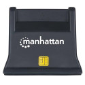 Manhattan USB-A Smart/SIM Card Reader, 480 Mbps (USB 2.0), Desktop Standing, Friction Type compatibl