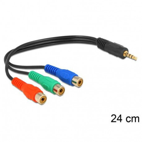 DeLOCK 62499 audio cable 0.24 m 3.5mm 3 x RCA Black