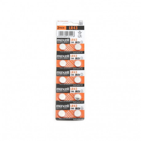 MAXELL BATTERY LR43 10PK (5X2) BLISTER 775012.00.CN