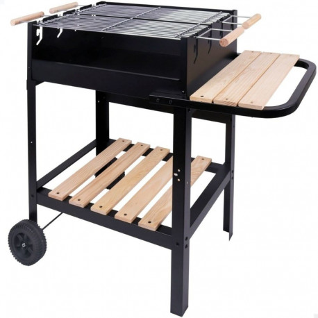 Söegrill Ratastega Aktive Emailitud metall 100,5 x 88,5 x 40 cm Must