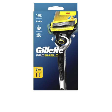 GILLETTE FUSION PROSHIELD máquina + 2 recambios