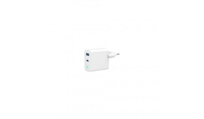 laadija Gembird USB Type-C + USB Type-A 45W LED valge