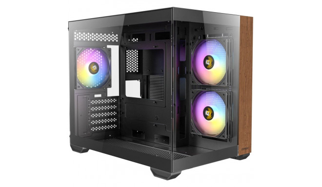 Antec CX600M puidust PC korpus, mini-tower, micro-ATX, karastatud klaas - must, puit