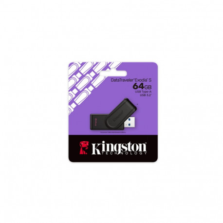 Kingston USB Flash Drive | DataTraveler Exodia S | 64 GB | USB 3.2 Gen 1 | Black