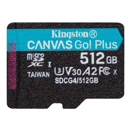 KINGSTON 512GB microSDXC Canvas Go Plus Gen4 200R A2 U3 Single Pack w/o ADP