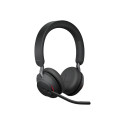 JABRA Evolve2 65 MS Stereo Headset on-ear Bluetooth wireless USB-A noise isolating black Certified f