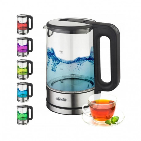 Mesko veekeetja MS 1301b 1850W 1.7L klaas/roostevaba teras 360 kraadi pöörlev alus, must