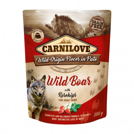Dog Food - CARNILOVE Wild Boar & Rosehips Pouch 300g