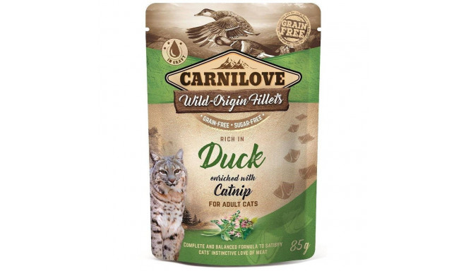 Cat Food - CARNILOVE Wet Duck & Catnip Pouch 85 g