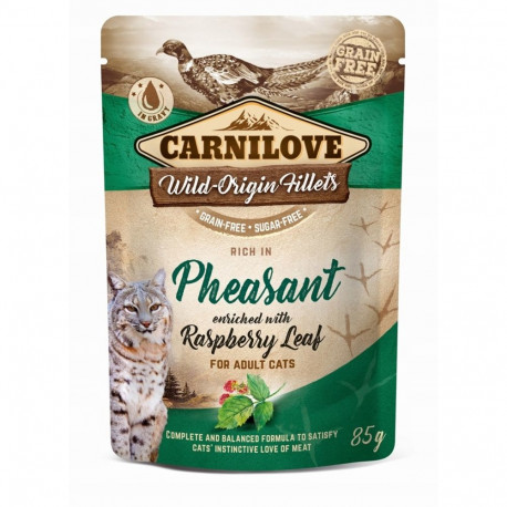 Cat Food - CARNILOVE Wet Pheasant & Raspberry Leaf 85 g