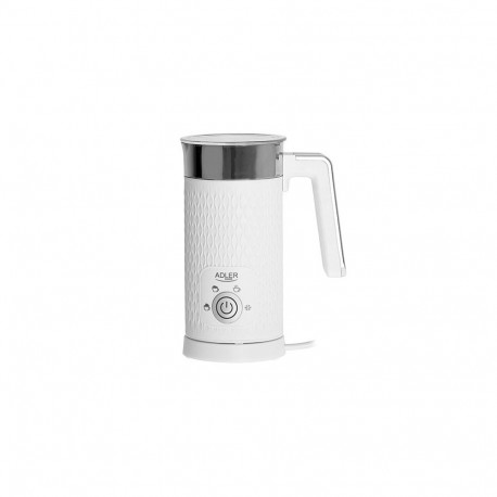 Milk Frother - Adler AD 4494 Automatic 300ml Capacity Cordless Metallic, White