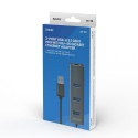USB Hub - Savio AK-57 3x USB-A Hub with RJ-45 Gigabit Ethernet 5000 Mbit/s Grey