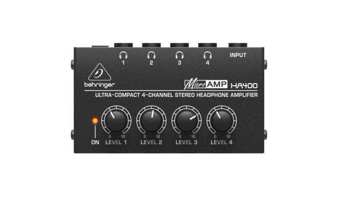 Audio Equipment - Behringer HA400 4-Channel Stereo Headphone Amplifier 6.3mm