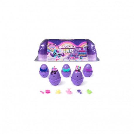 Hatchimals Alive, Neon Rainbow Egg Carton Toy, Cute Easter Basket Stuffers, Includes 5 Collectible F