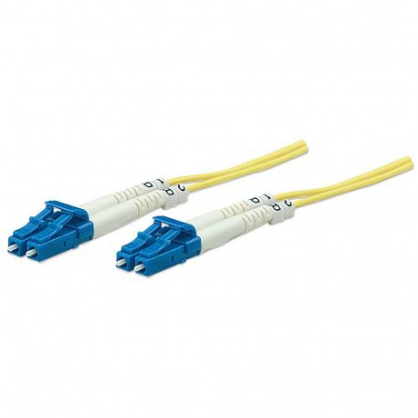 Intellinet Fiber Optic Patch Cable, OS2, LC/LC, 2m, Yellow, Duplex, Single-Mode, 9/125 µm, LSZH, Fib