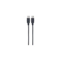 Manhattan USB-A to USB-A Cable, 1m, Male to Male, 480 Mbps (USB 2.0), Hi-Speed USB, Black, Lifetime 