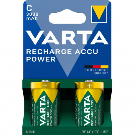 1x2 Varta Recharge Accu Power C Baby 3000 mAh laetav aku