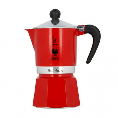 Italian Coffee Pot Bialetti Rainbow rouge 6 Cups Aluminium