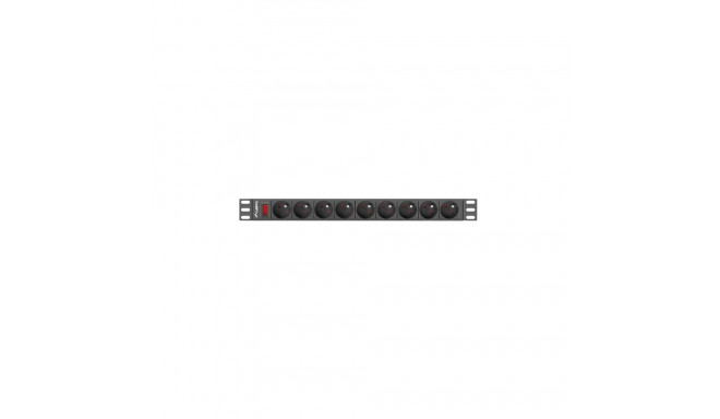Lanberg PDU-09E-0300-BK power distribution unit (PDU) 9 AC outlet(s) 1U Black