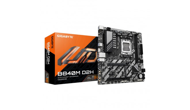 GIGABYTE B840M D2H Motherboard - AMD Ryzen 9000 CPUs, 5+2+2 Phases VRM, up to 7600MHz DDR5, 1xPCIe 4