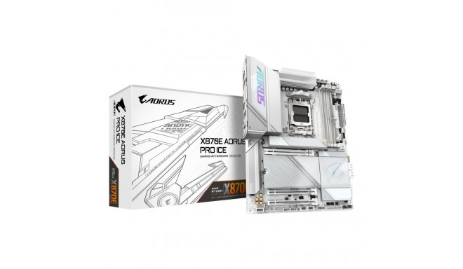 GIGABYTE X870E AORUS PRO ICE Motherboard - Supports AMD Ryzen 9000 CPUs, 16+2+2 Phases Digital VRM, 