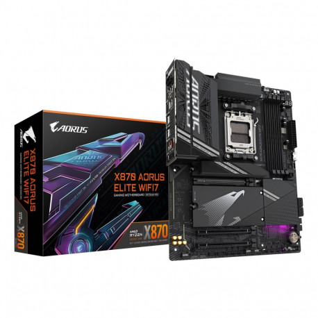 GIGABYTE X870 AORUS ELITE WIFI7 Motherboard - Supports AMD Ryzen 9000 CPUs, 16+2+2 phases VRM, up to