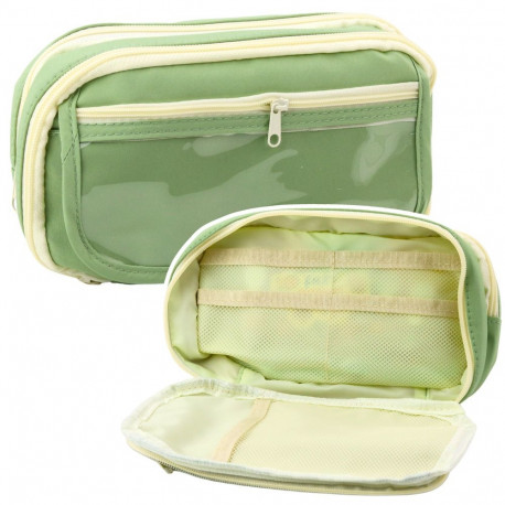 koolipinal kaheosaline taskutega mahukas roheline 22cm