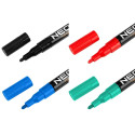 Marker budowlany, 4 kolory, permanentny, wodoodporny, lakierowy, aluminiowy, 4 szt